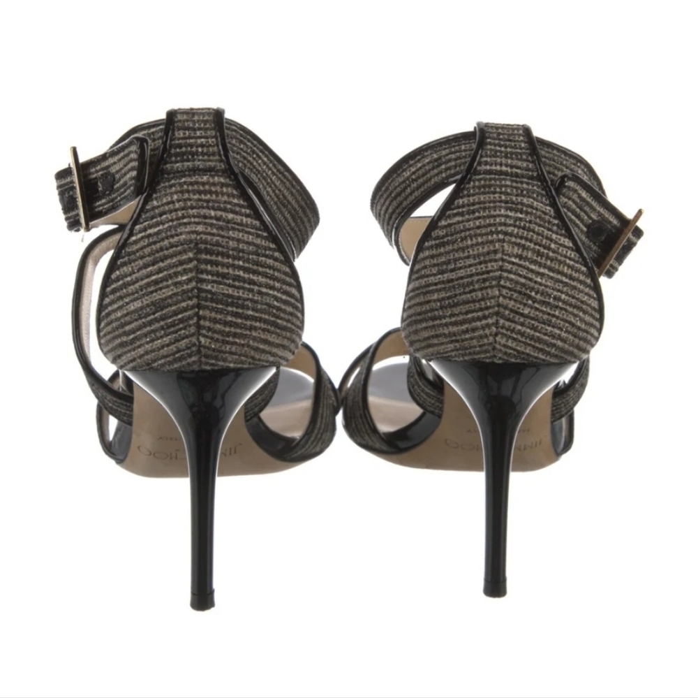Jimmy Choo "LOUISE" Black Strappy Heels 6.5 - Picture 7 of 9